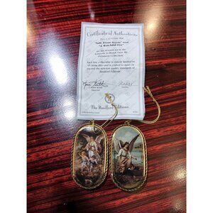 Vintage 1996 Bradeford Edition Safe from Harm,A Watchful Eye Christmas Ornaments